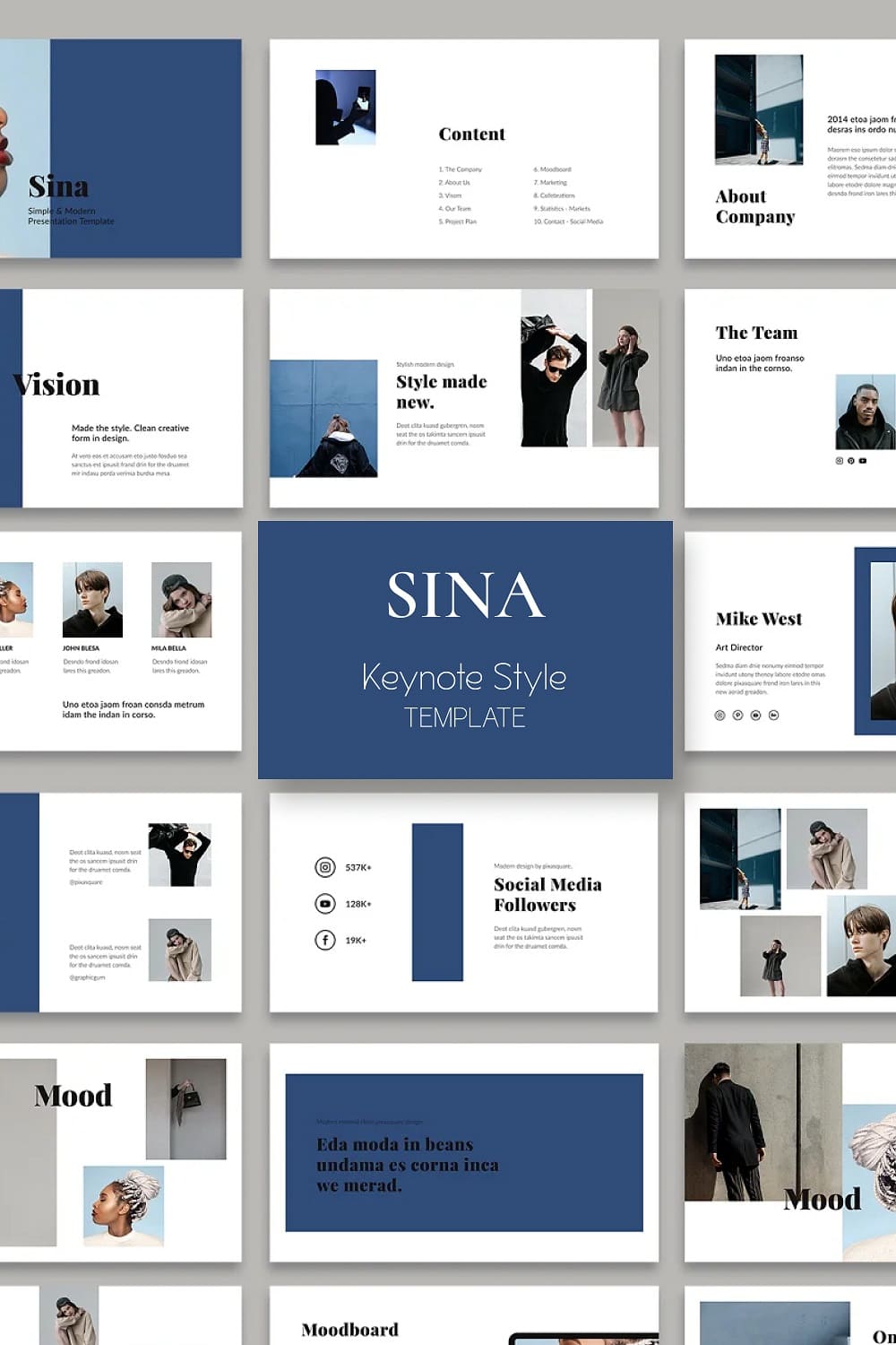 18 Slides Sina Keynote Style Template Pinterest.