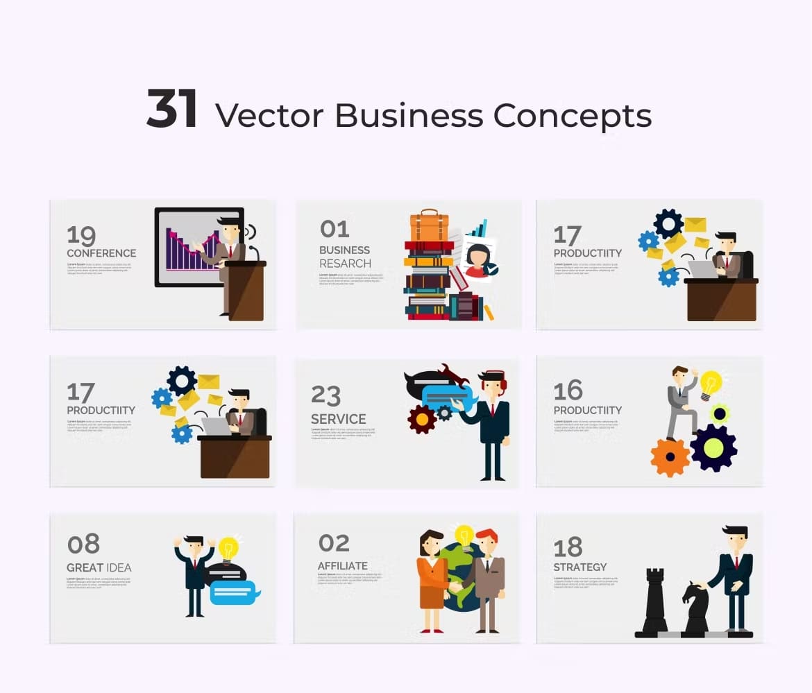 Title: 31 Vector Business Concepts.
