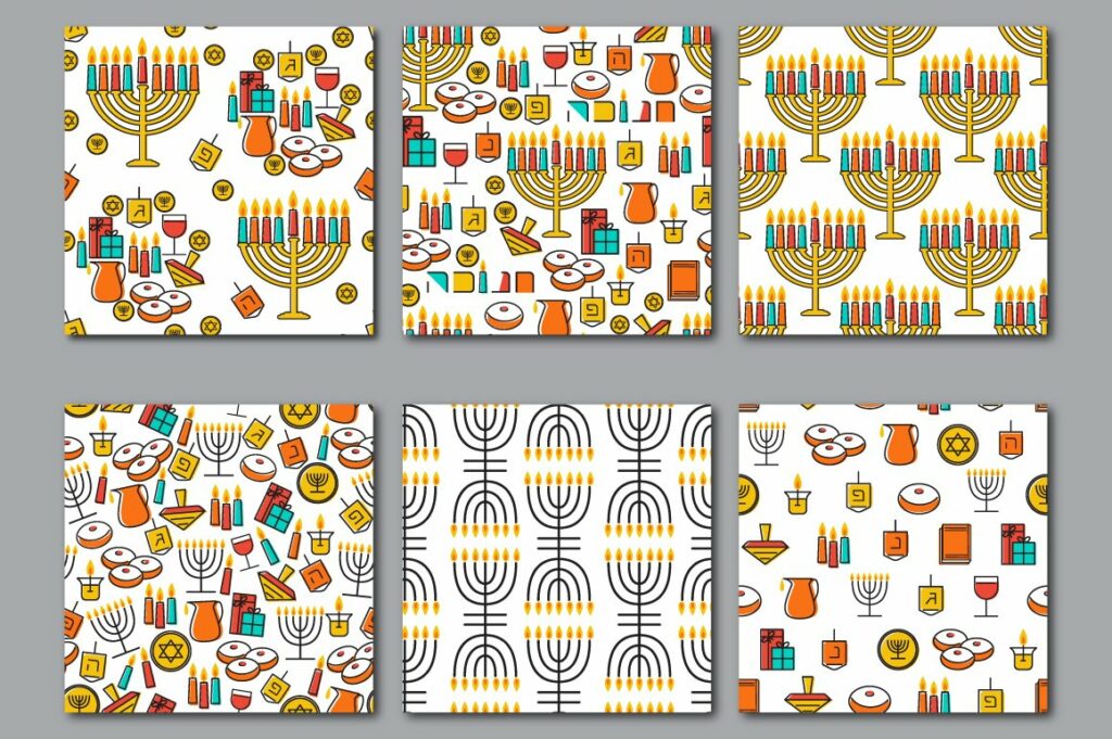 Hanukkah Collection - Icons, Patterns And Cards – MasterBundles