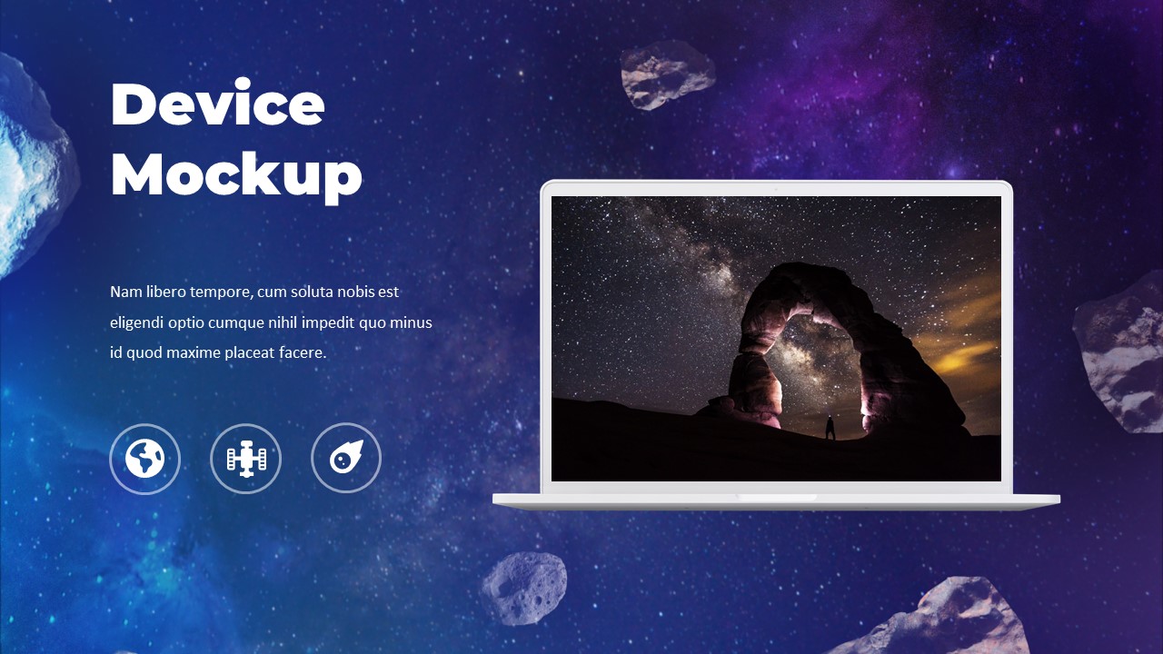 A great laptop with an image of space.