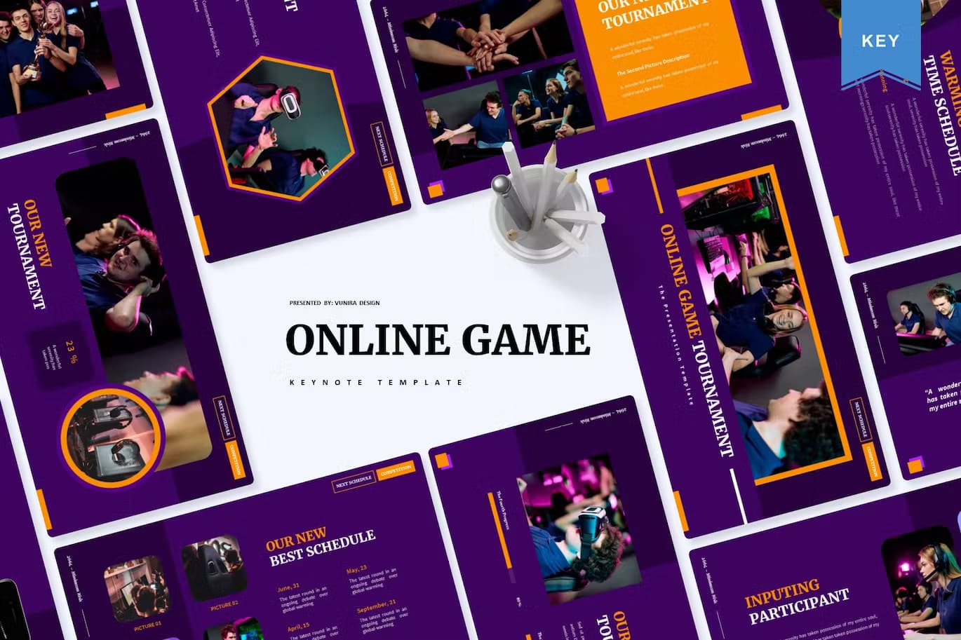 Inputing participant of Online Game Tournament | Keynote Template.