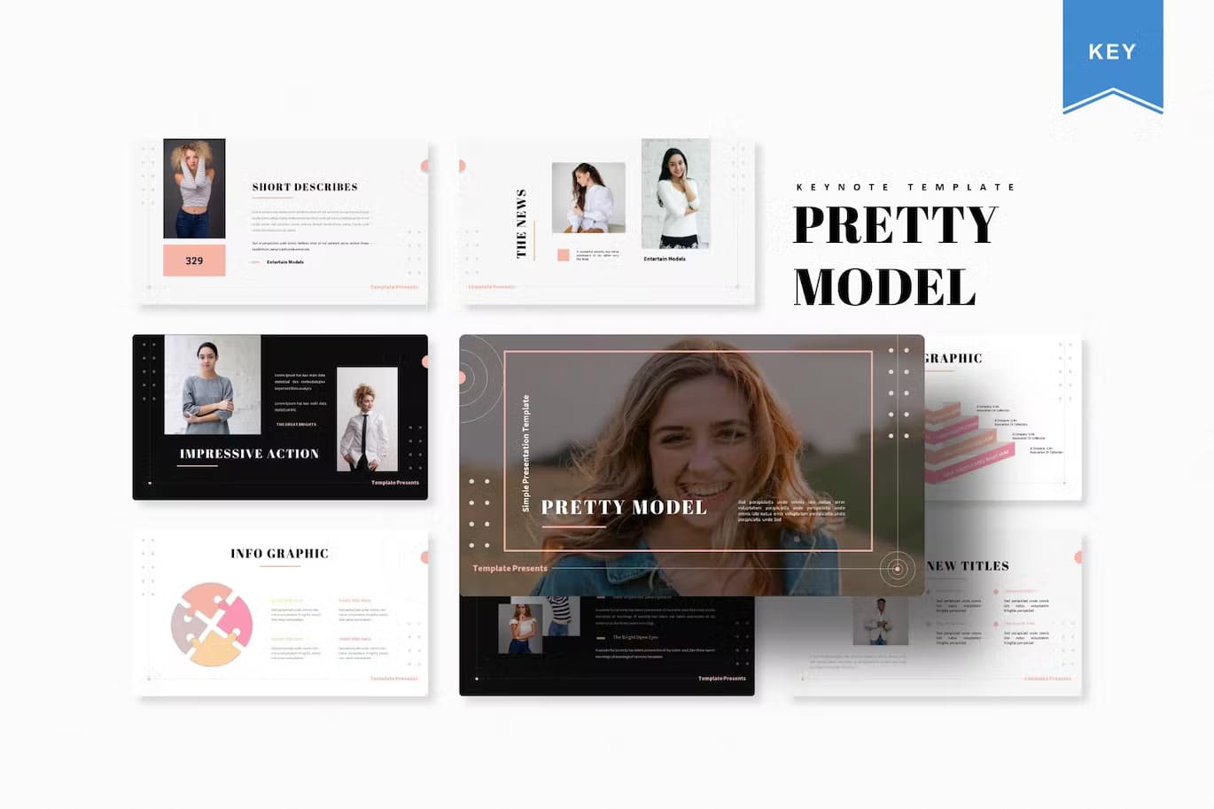 New titles of the Pretty Model | Keynote Template.