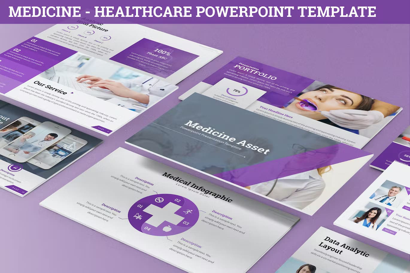 Service of the Medicine - Healthcare Powerpoint Template.