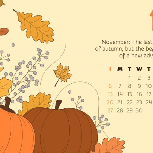 Free Hand Drawn November Calendar | Master Bundles