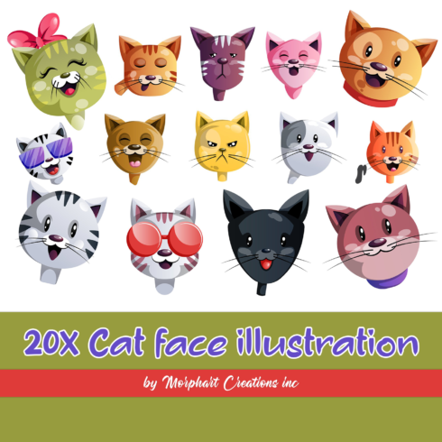 Prints of cat face illustration.