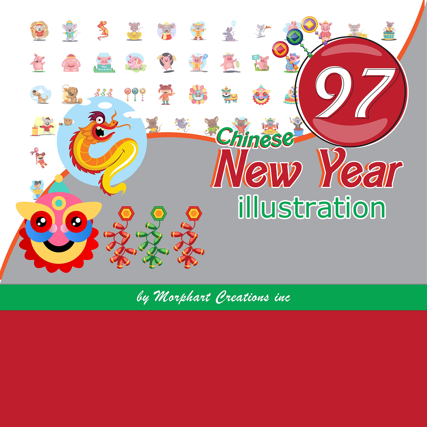 fresh look of chinese new year illustration.