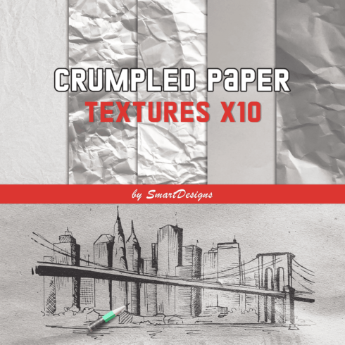 Prints of crumpled paper textures.