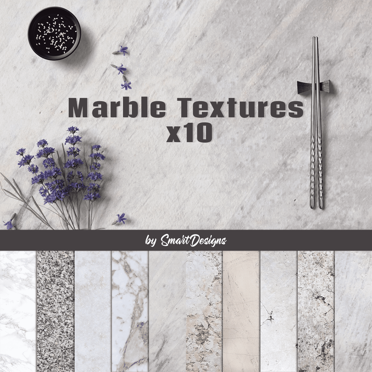 Prints of marble textures.