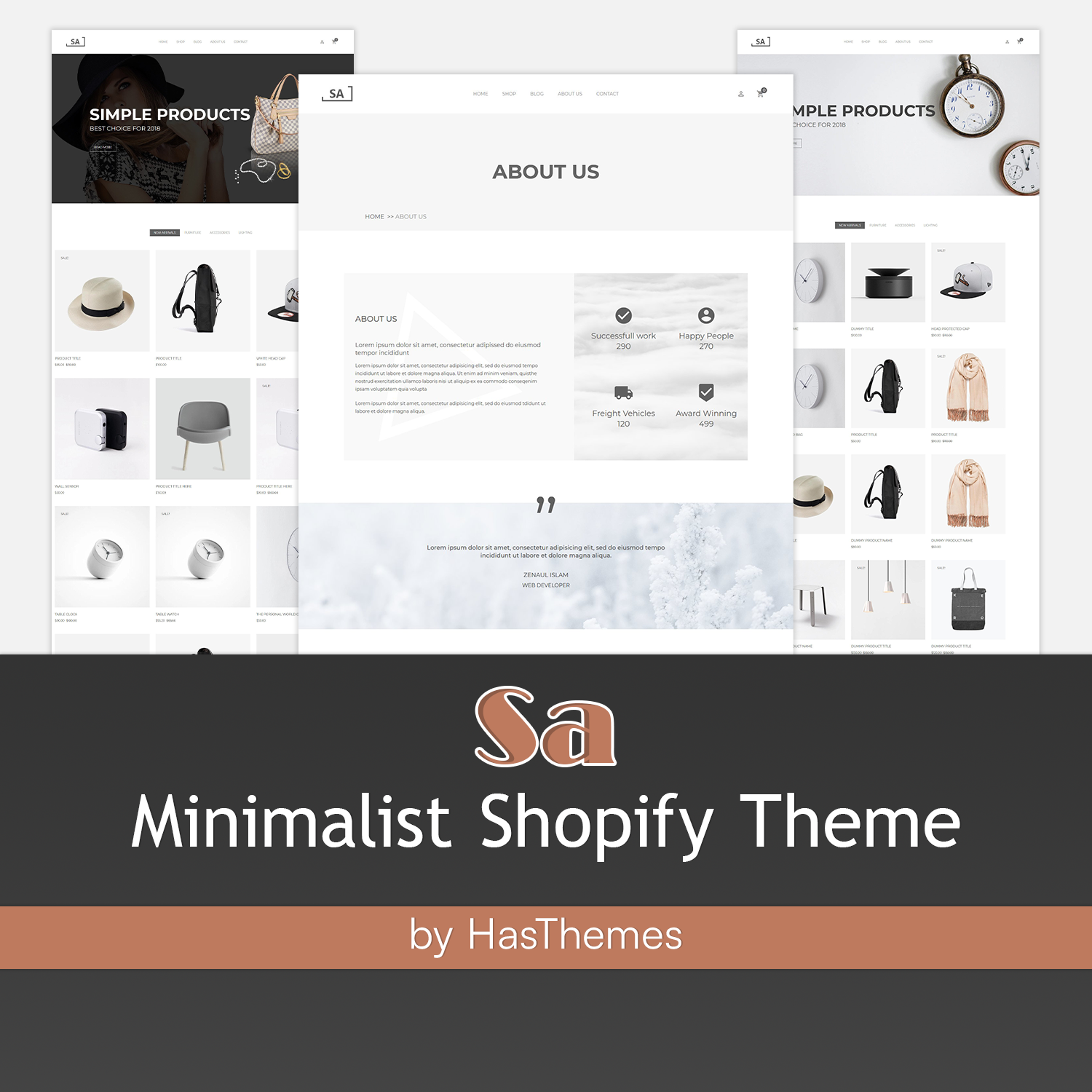 Preview minimalist shopify theme – sa.