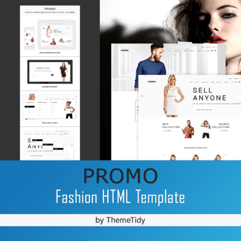 Illustration promo fashion html template.