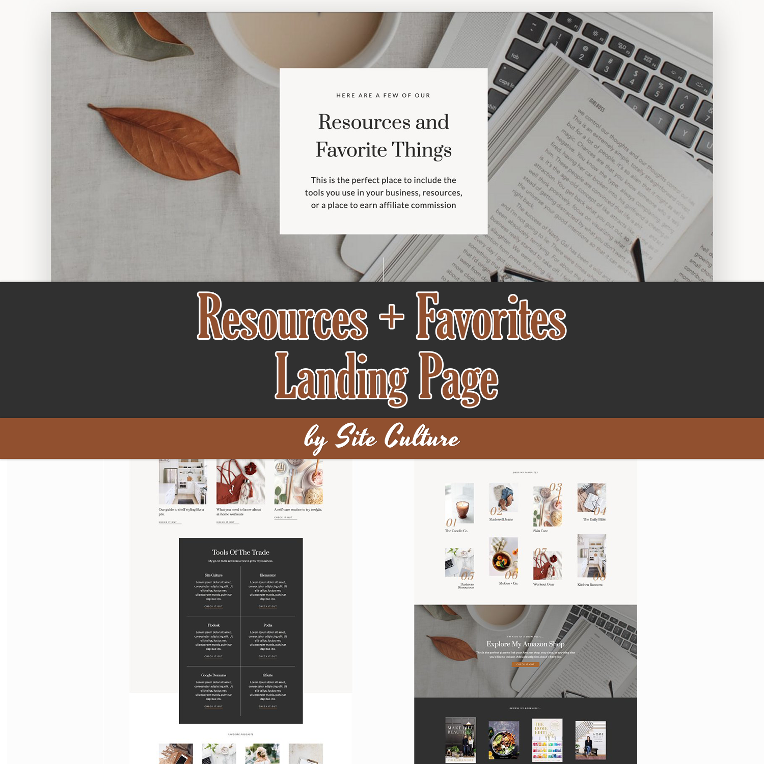 Preview resources favorites landing page.