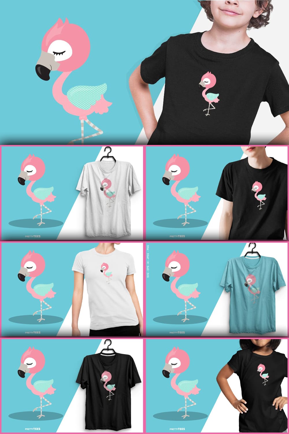 Cute Flamingo T-Shirt Design | Sublimation T-Shirt.