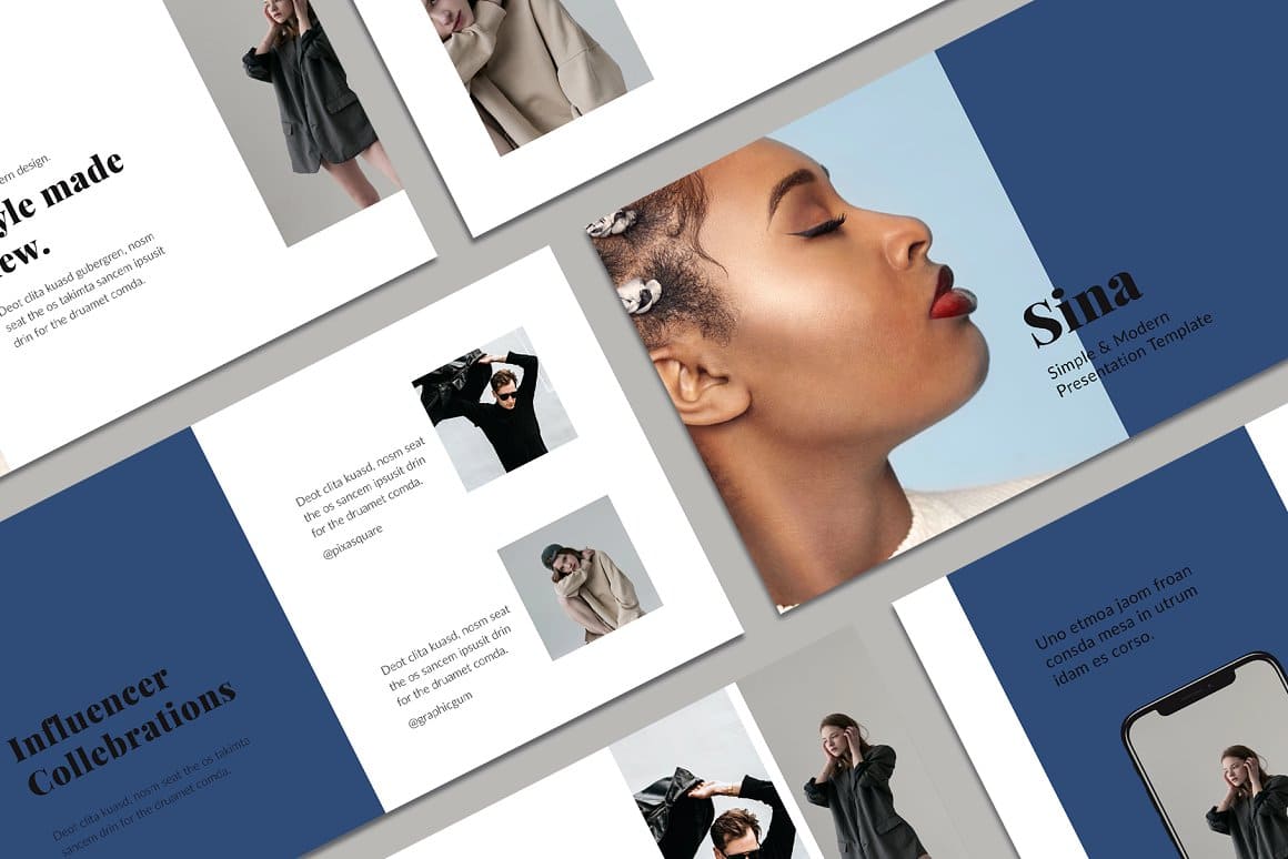 Sina Keynote Style Template Slides 1160 by 774 pixels: Influencer Collebrations.
