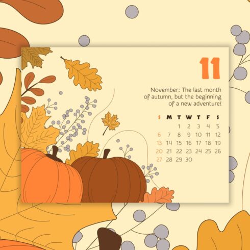 Free Hand Drawn November Calendar | Master Bundles