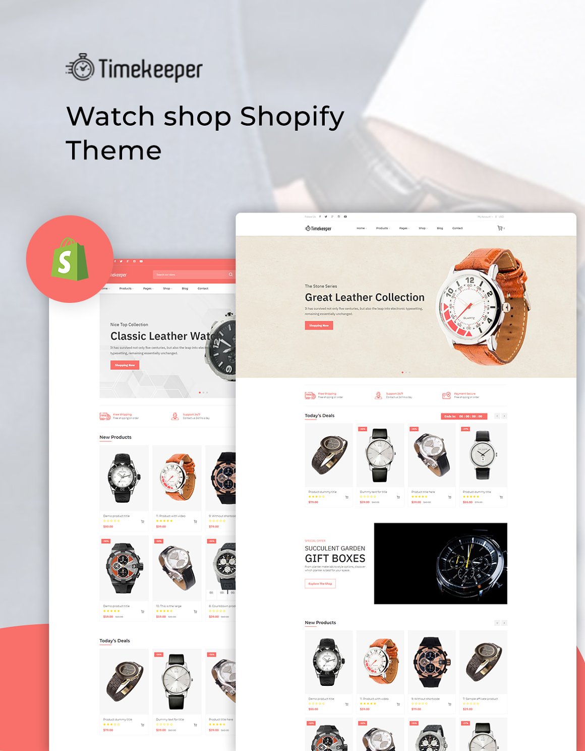Preview of watch store pages.
