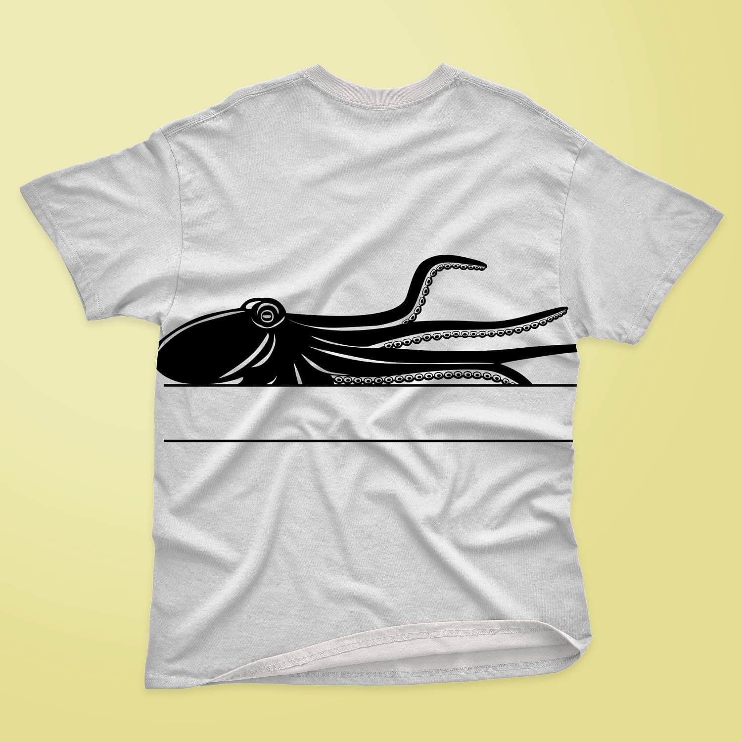 T-shirt with lying black Monogram Octopus.