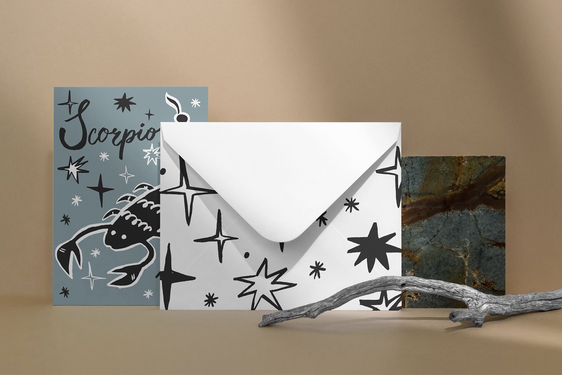A beautiful envelope with a print.