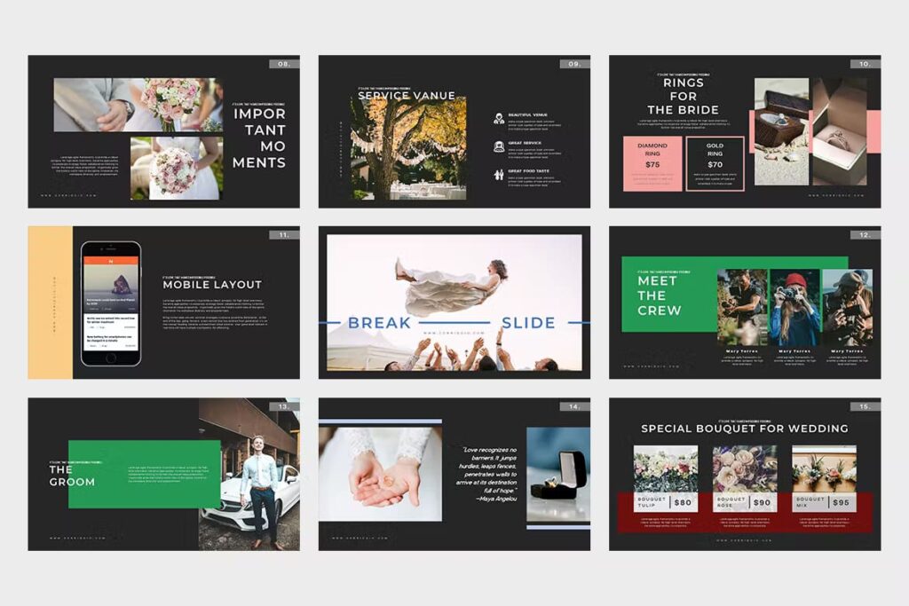 Corridoio: Wedding Organizer Powerpoint Template – MasterBundles