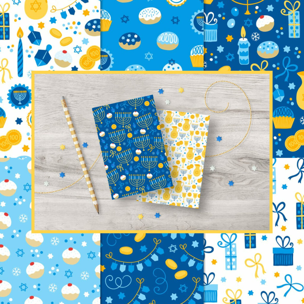 12 Hanukkah Seamless Patterns – MasterBundles