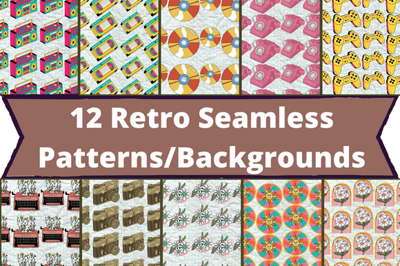 Retro seamless patterns graphics.