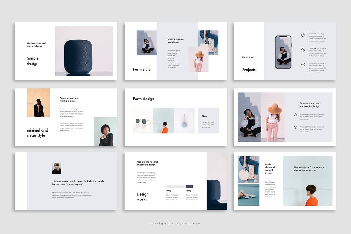 Form keynote template: Simple design, Form style, Projects.