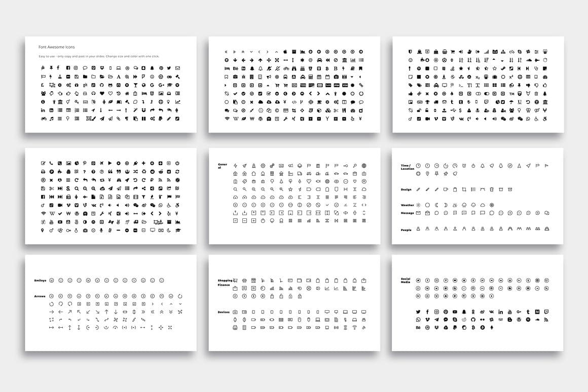 Mosy modern keynote template, Awesome icons.