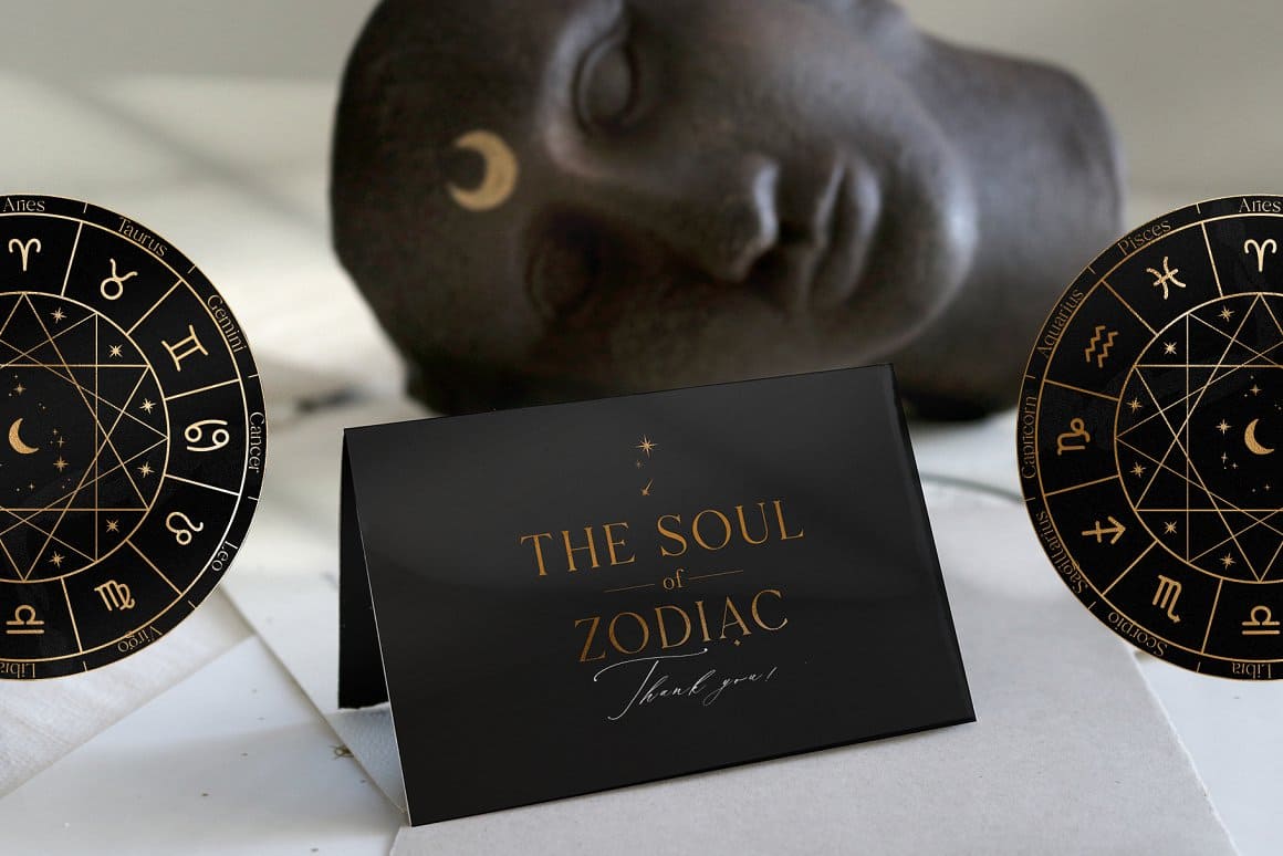 Card with inscription "The soul of Zodiac".