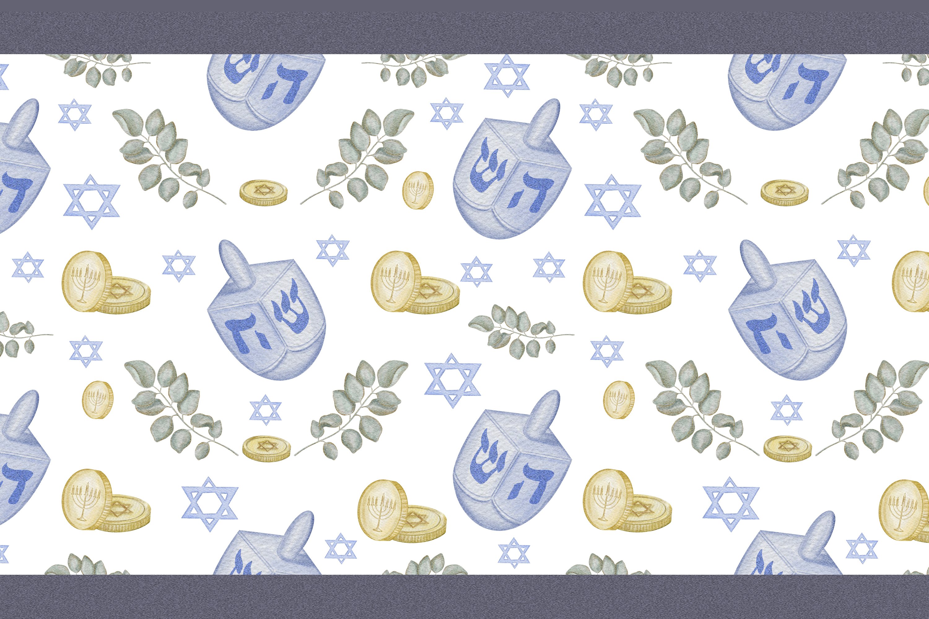 Various drawings on the theme of Hanukkah.