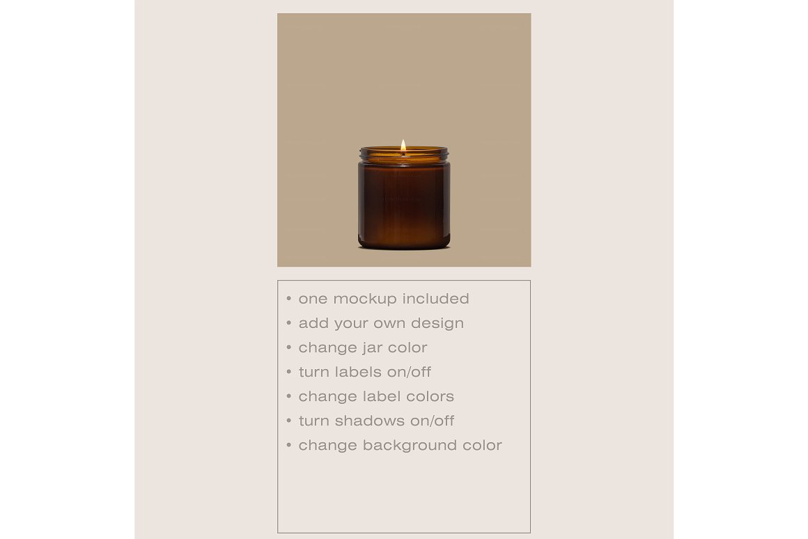 A candle with a text under.