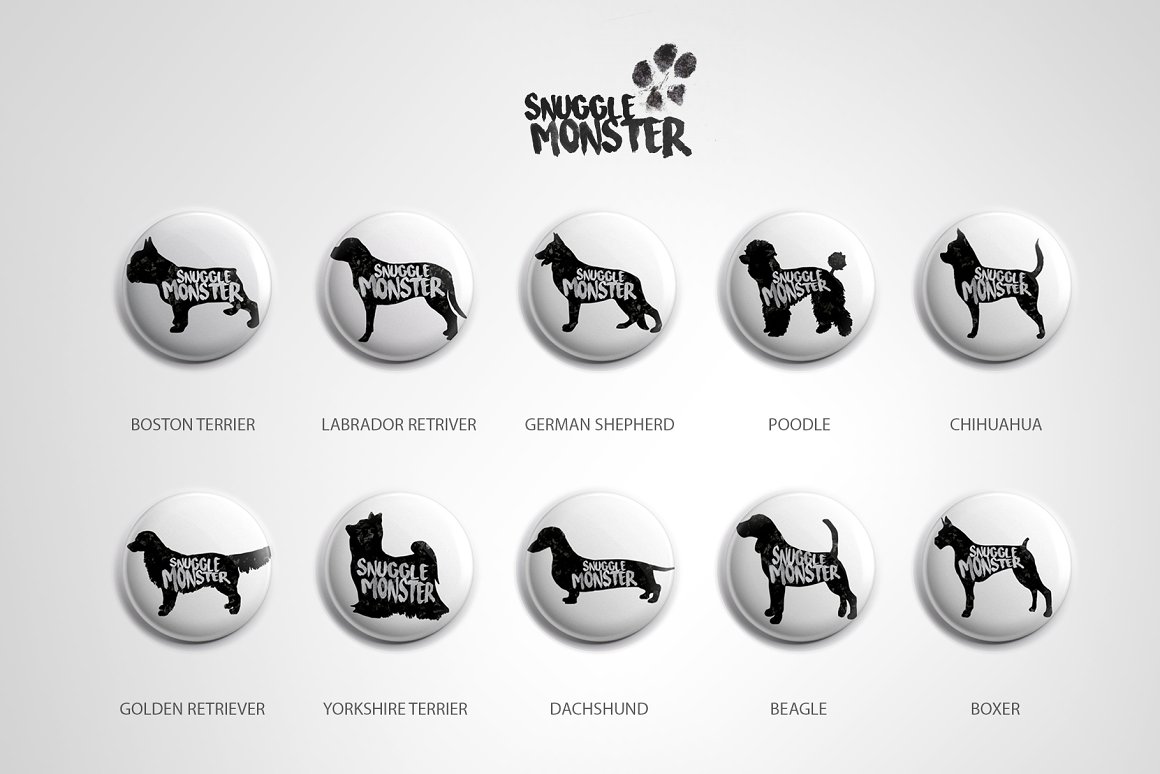 Dog logos on a white background.