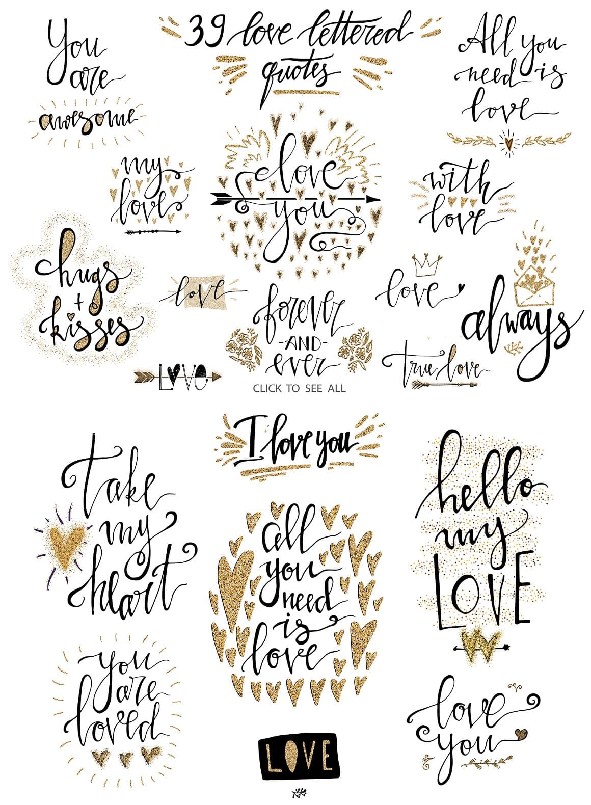 39 love lettered quotes.
