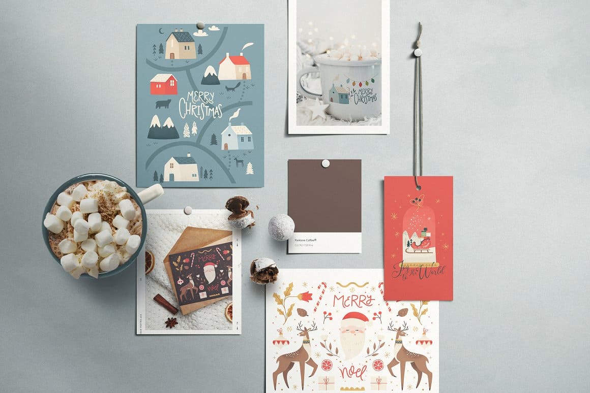 Cards of Christmas Tales Vector Bundle.
