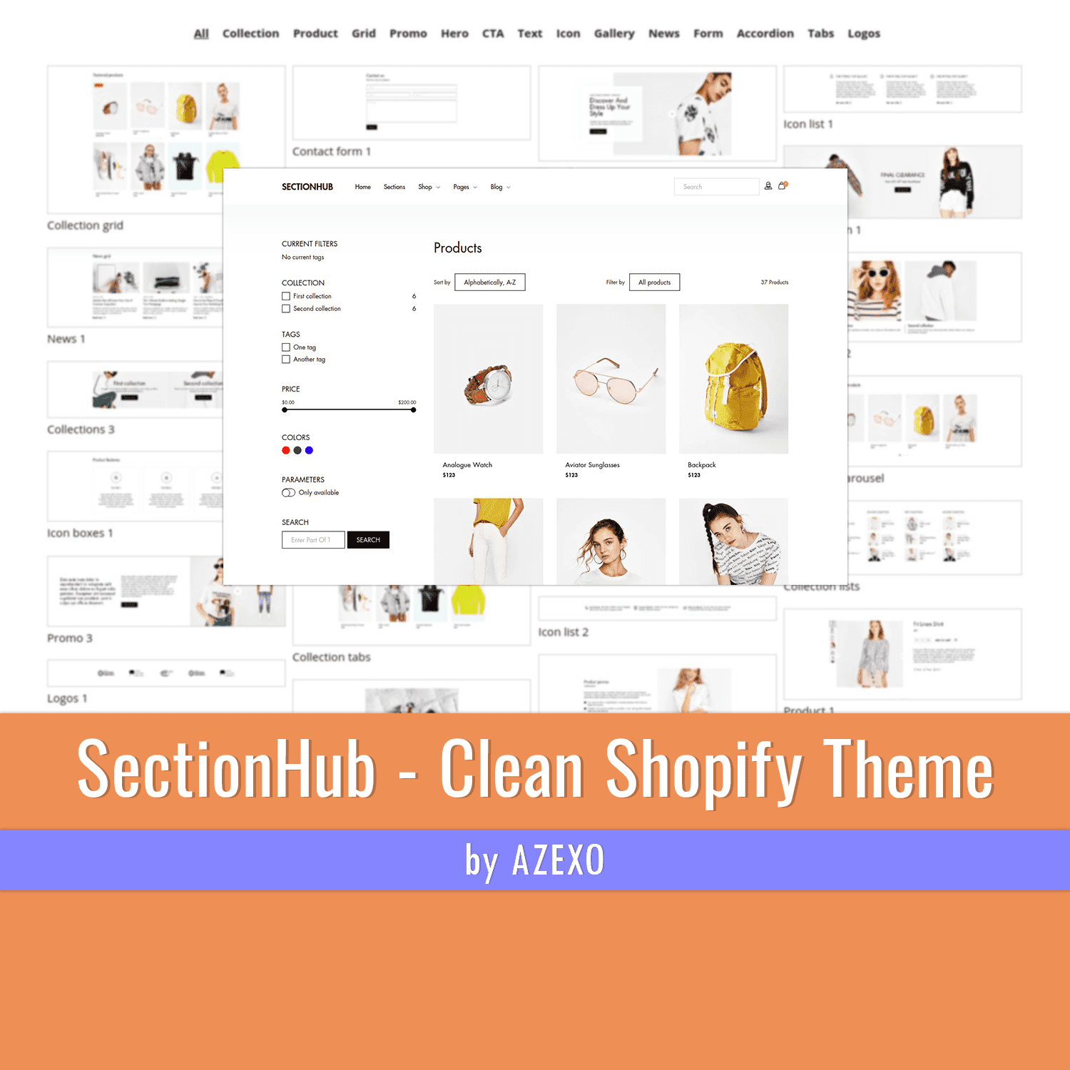 Products of SectionHub - Clean Shopify Theme.