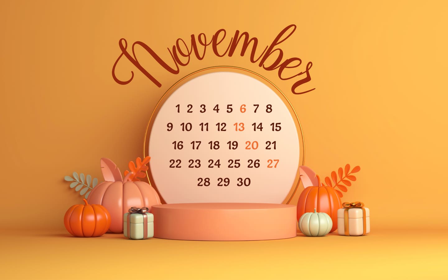 Free November calendar extension 1400х900.