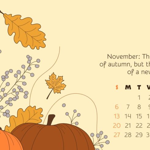 Free Hand Drawn November Calendar – MasterBundles