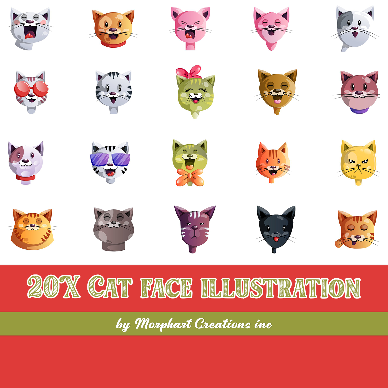 Preview cat face illustration.
