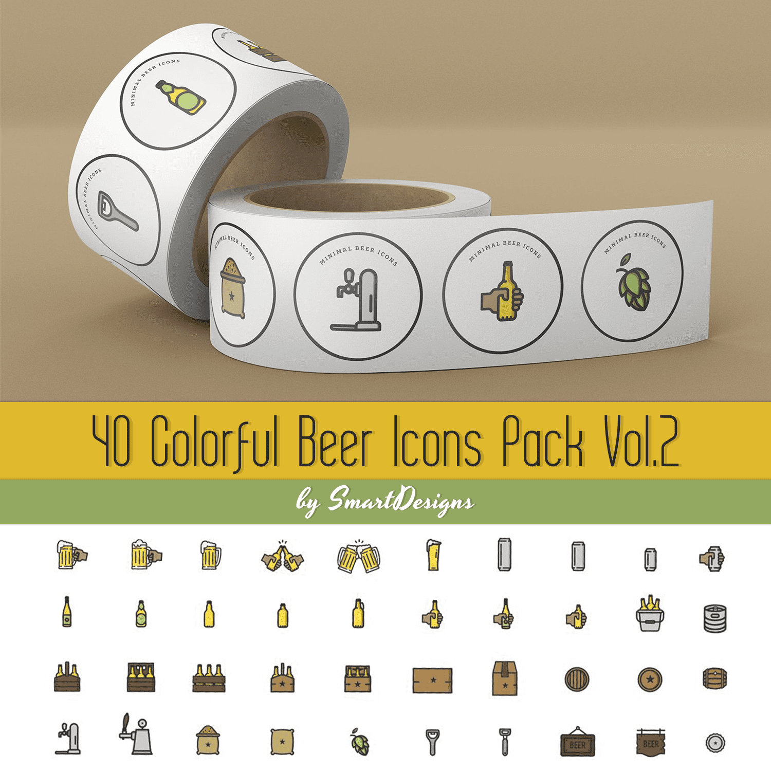 Preview сolorful beer icons pack vol.2.