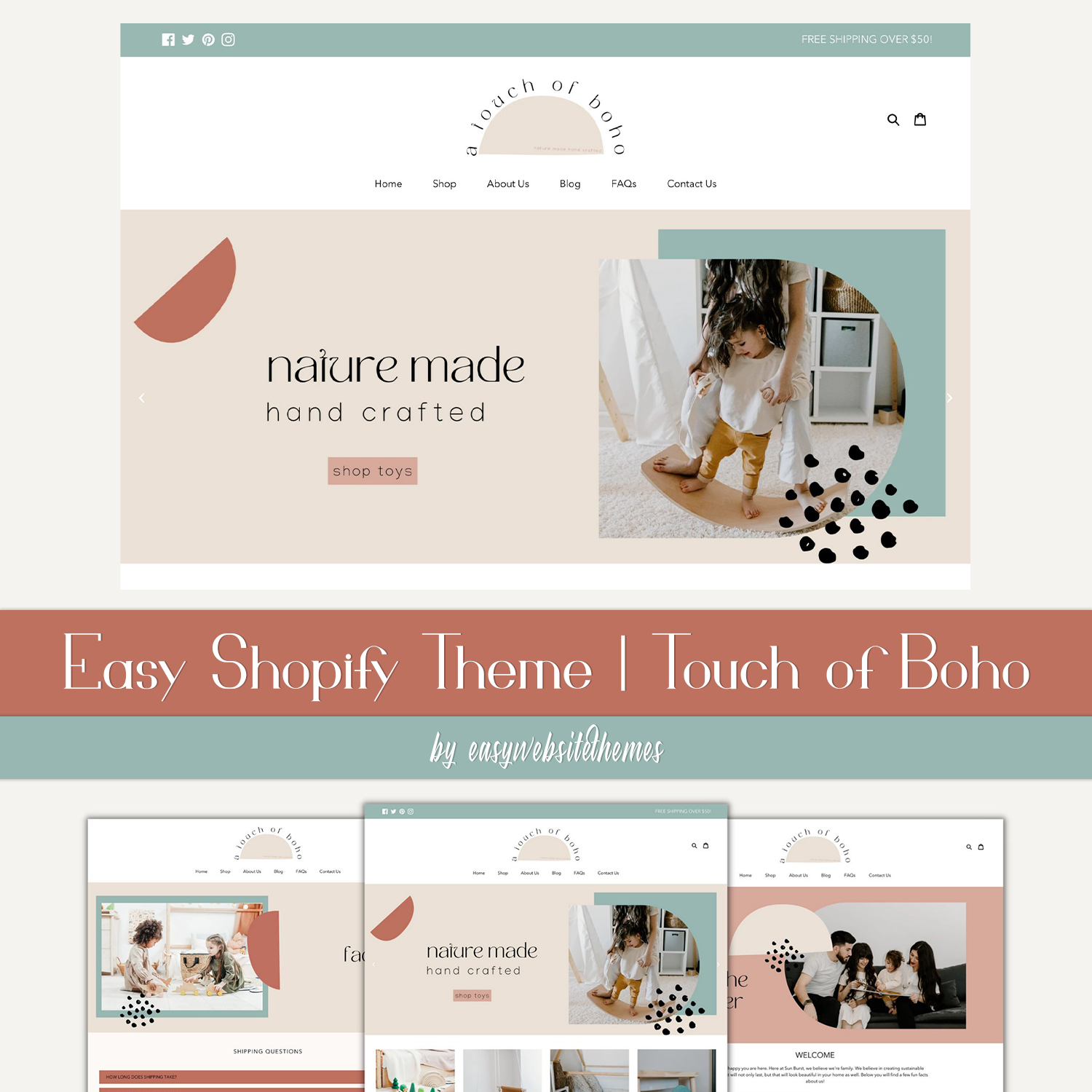 Illustrations template easy shopify theme touch of boho.