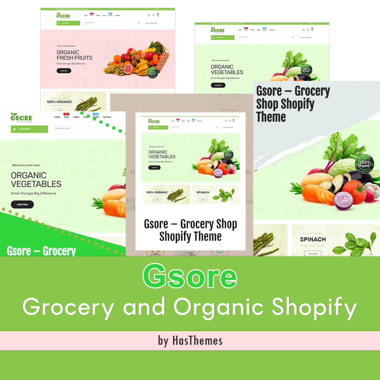 Illustration grocery and organic shopify – gsore.