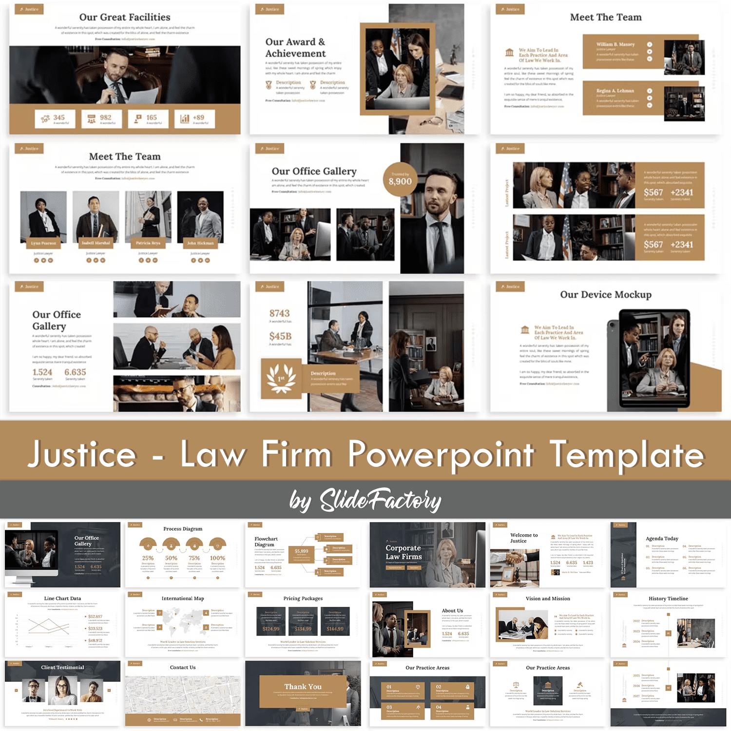 Preview justice law firm powerpoint template.