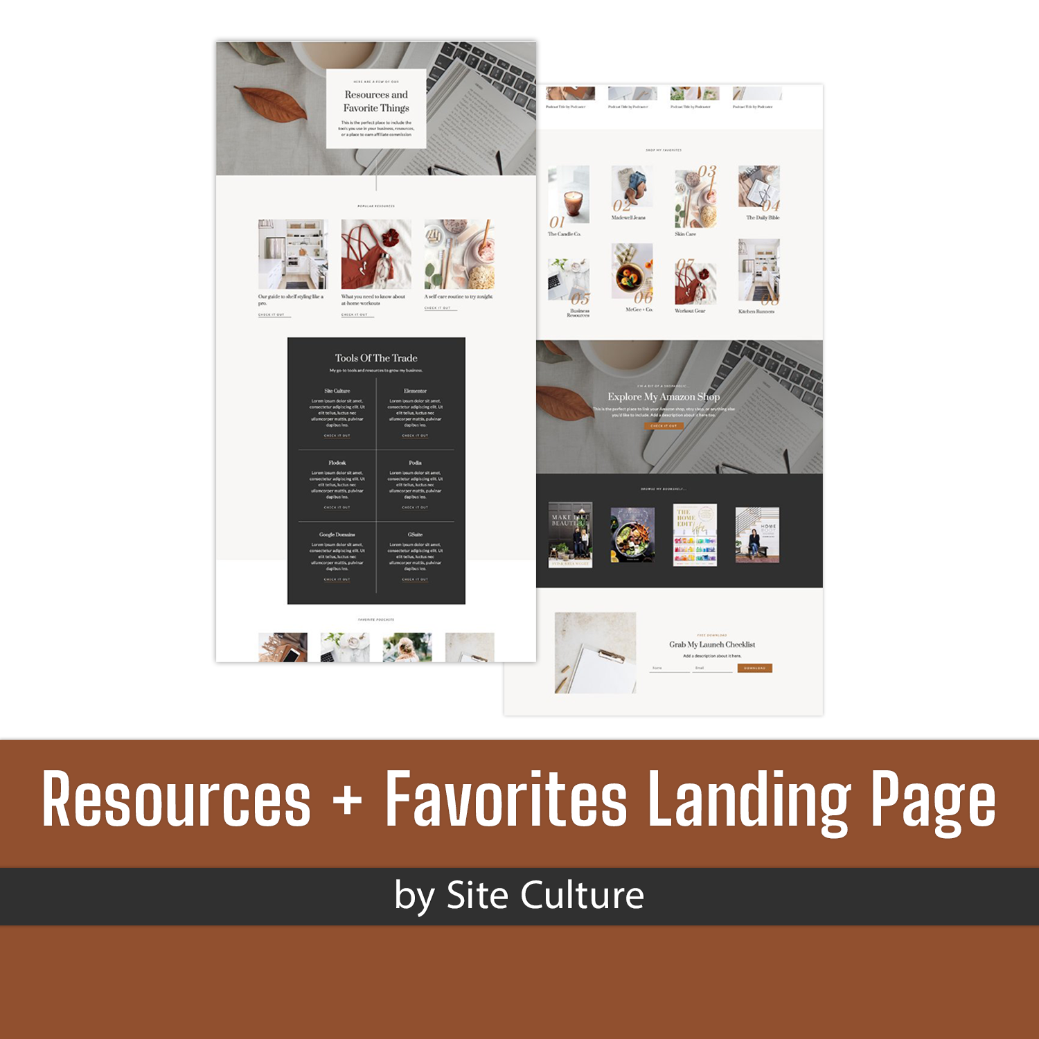 Illustration resources favorites landing page.