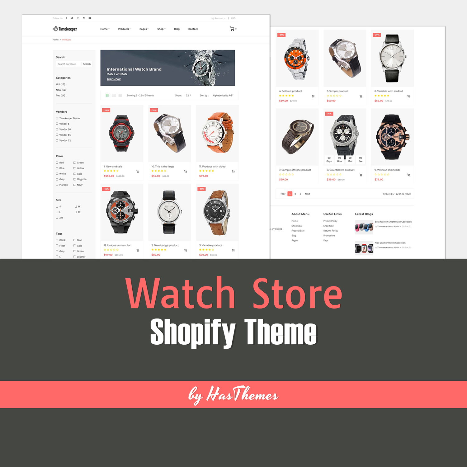 Preview watch store shopify theme.