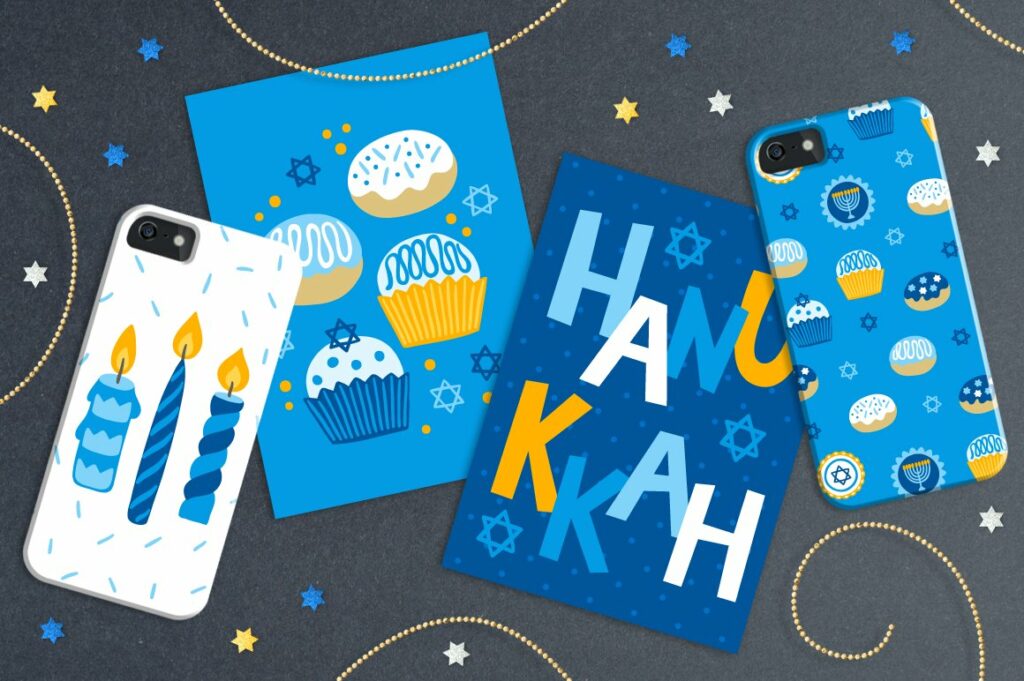 12 Hanukkah Cards & Bonus Patterns – MasterBundles