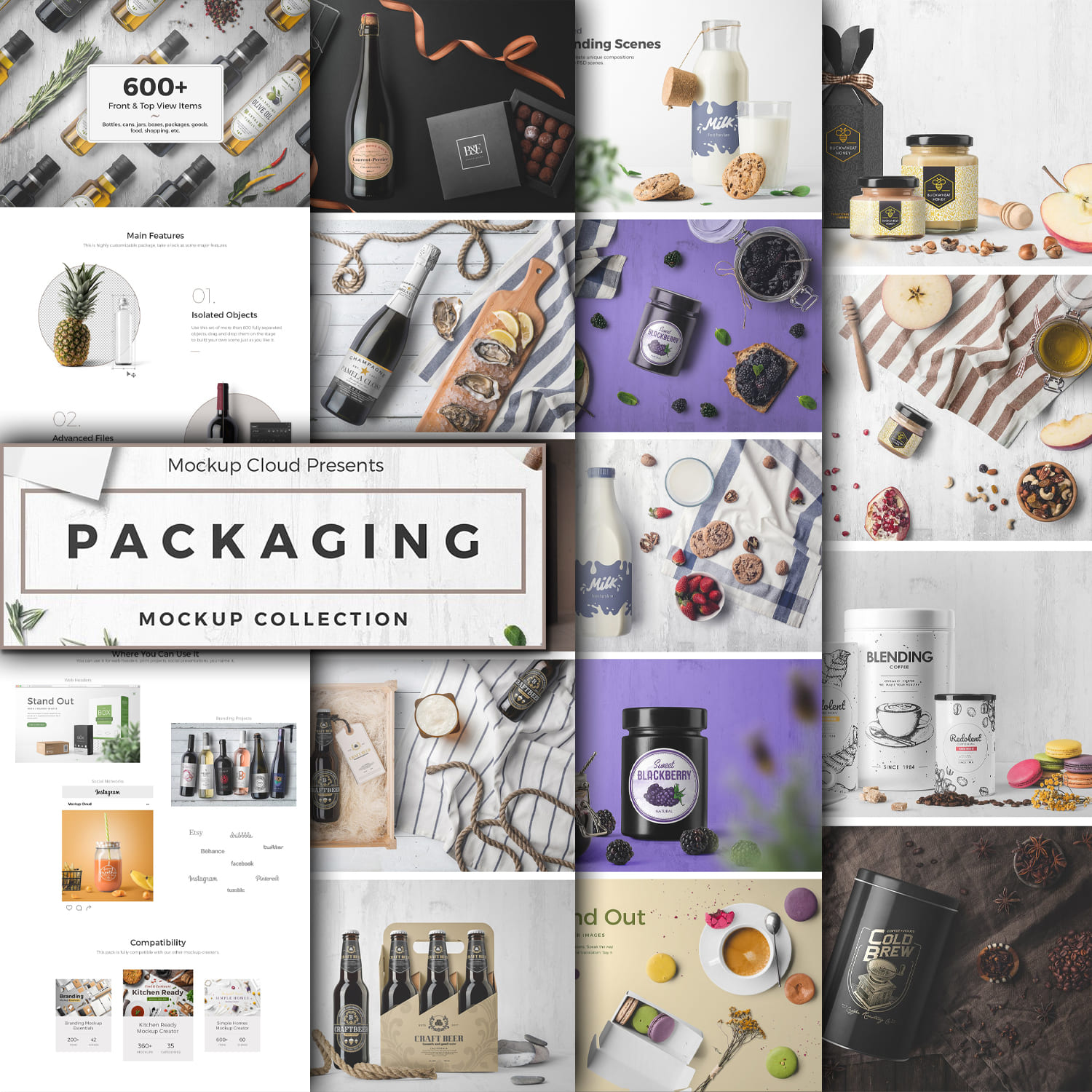 Prints of packaging mockup collection.