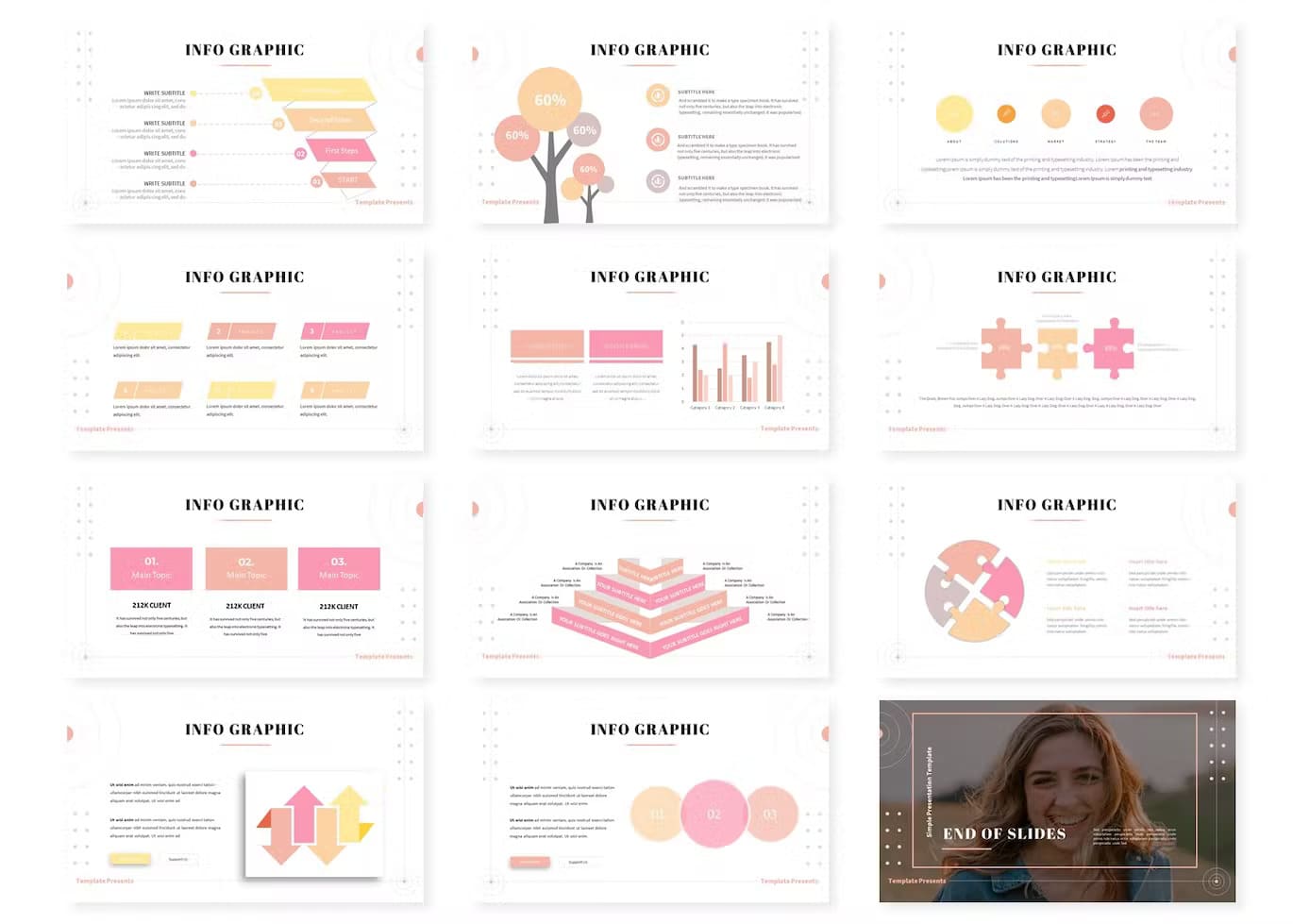 Infographic of the Pretty Model | Powerpoint Template.