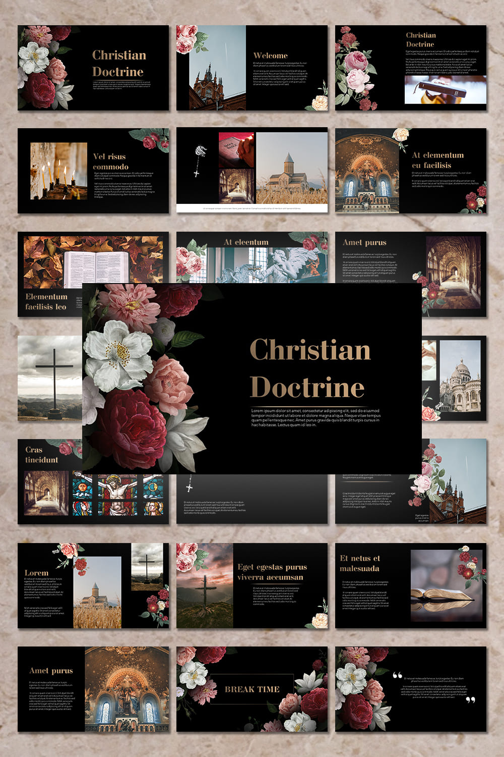 Picture Christian Doctrine in black style for Pinterest.