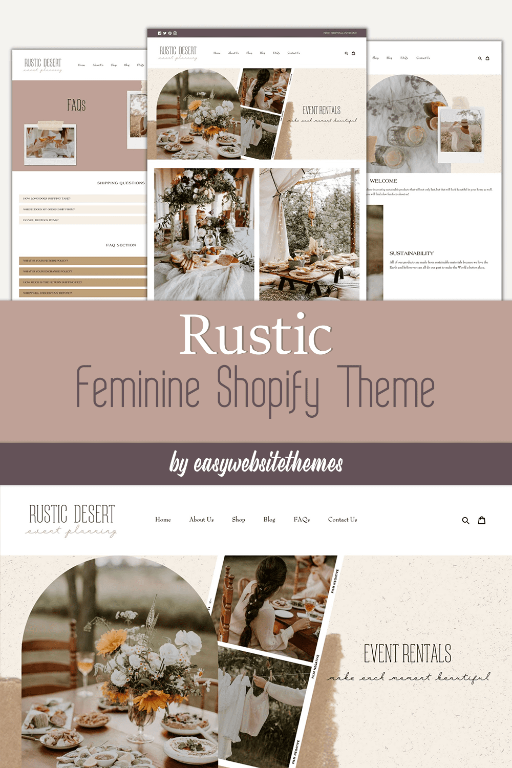 Rustic deserts of feminine shopify theme.