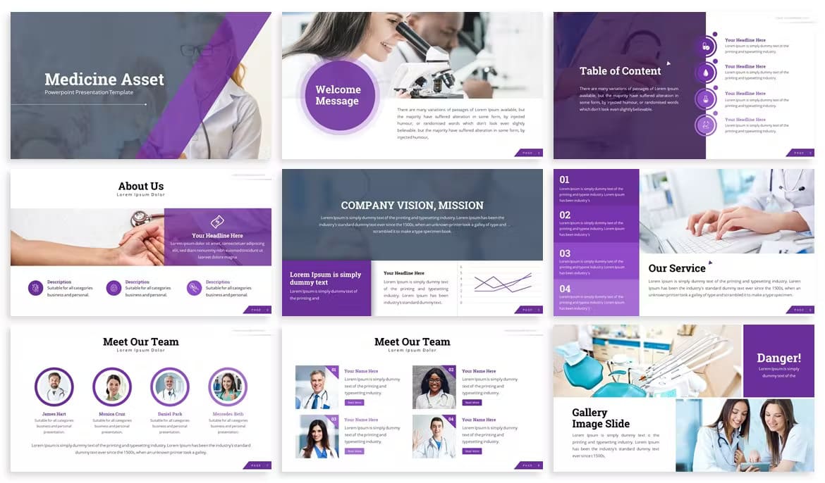 Company vision, mission of the Medicine - Healthcare Powerpoint Template.