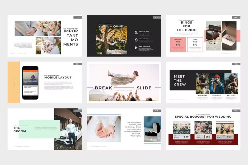 Corridoio: Wedding Organizer Powerpoint Template – MasterBundles