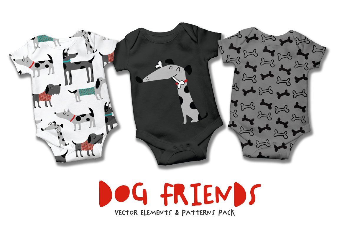 Children's clothes with dog charms.